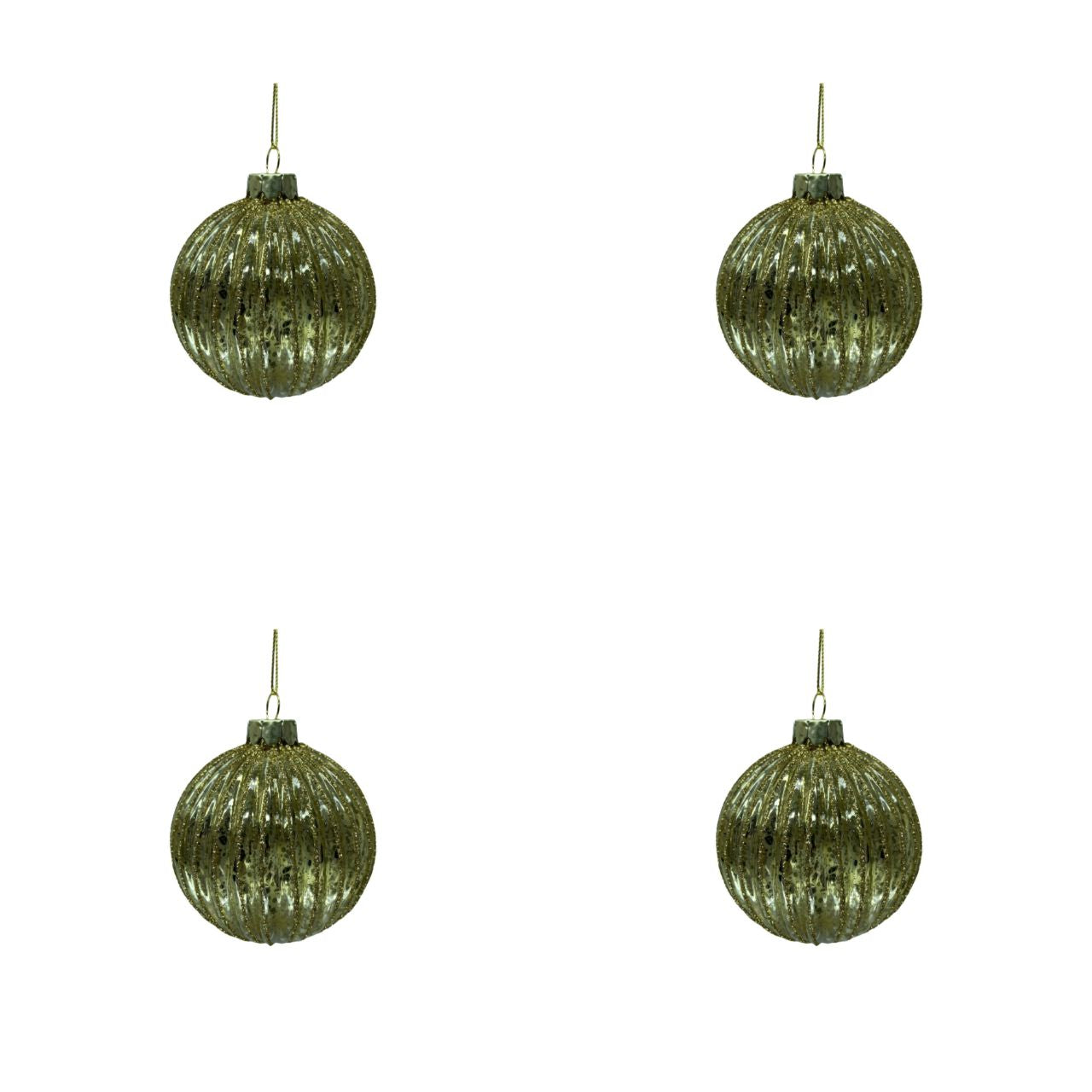 Julekugle blank m. streger, 4 stk.